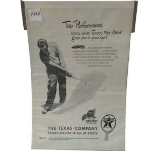 Vintage 1948 Texaco Fire-Chief Golf Ad Advertisement
